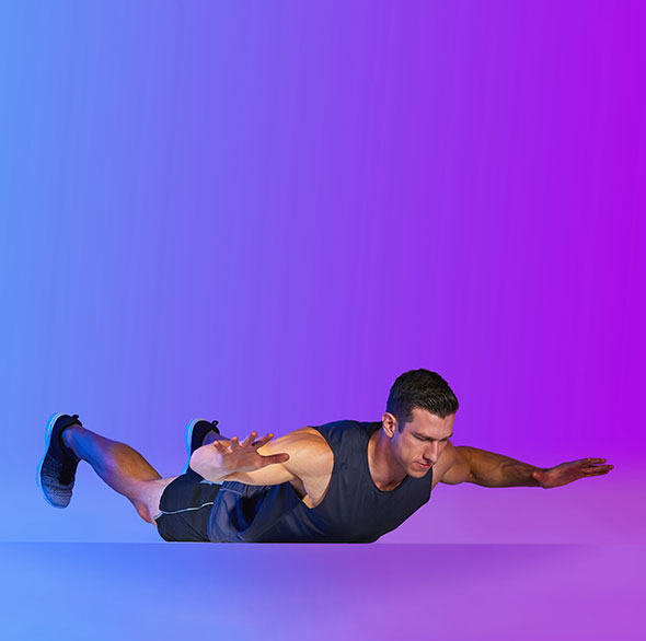 Person doing a Tonal bodyweight workout