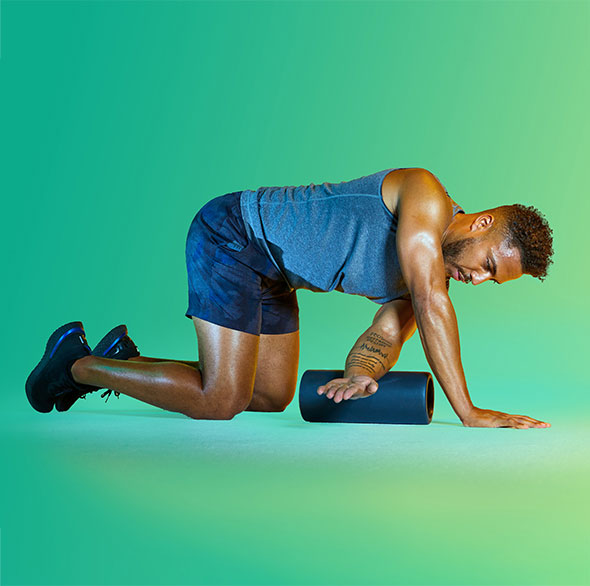 Person doing Tonal foam rolling routine