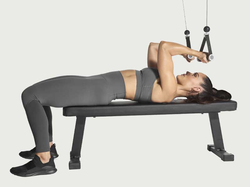 Lying face curl; at-home biceps workout