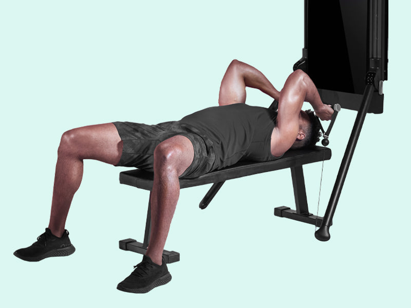 Skull crusher; chest and triceps workout at home