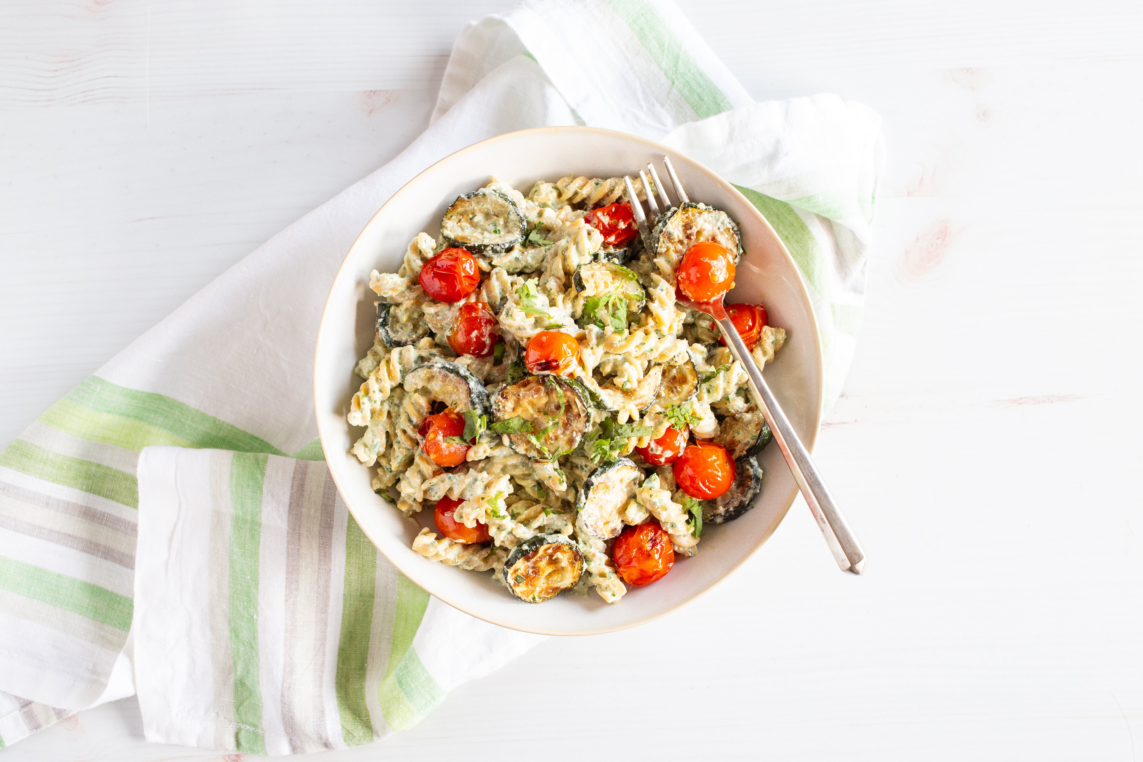 creamy high-protein pasta
