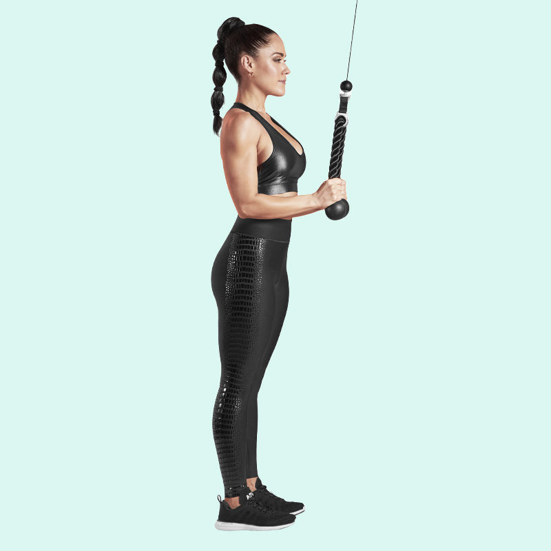 Triceps extension; chest and triceps workout at home