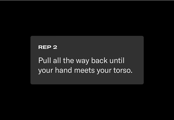 Exercise Text instruction on a black background