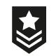 Rank insignia with a star and two stripes on a black background