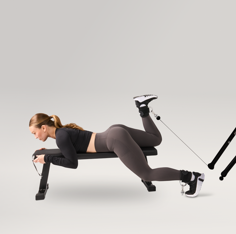 Ankle Straps Prone Bench Single Leg Hamstring Curl