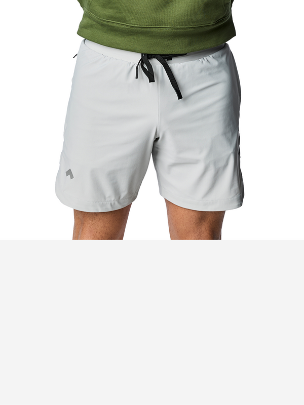 Front view of light grey men's Tonal Performance Shop linerless shorts