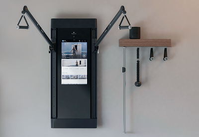 Tonal training system and accessories mounted on a wall